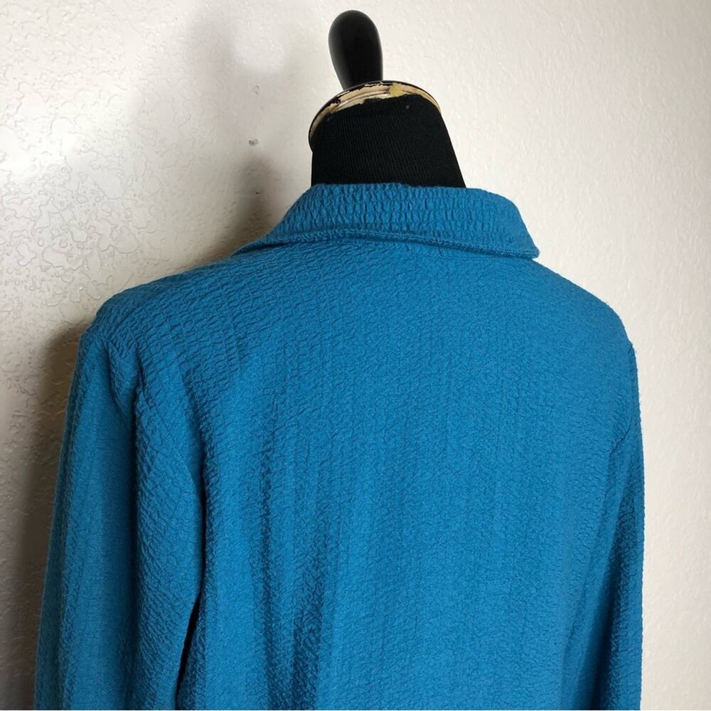 Soft Surroundings Marianna peacock teal blue button down tunic top Small NWT - Picture 7 of 13